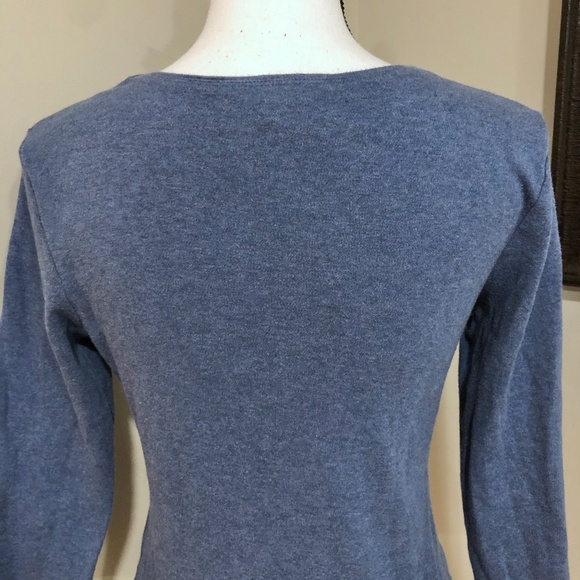 *KAREN SCOTT* Blue 3/4 Sleeve Shirt Size Medium - Picture 3 of 4